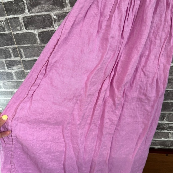 Sleeper Atlanta Pink Linen Dress midi - Picture 10 of 14